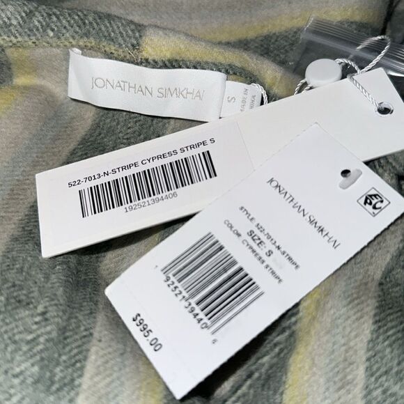 NWT SIMKHAI Cypress Stripe Sam Wool Fringe Poncho One-Size - Picture 13 of 14